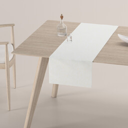 Bieżnik prostokątny, śmietankowa biel, listki, 40 x 130