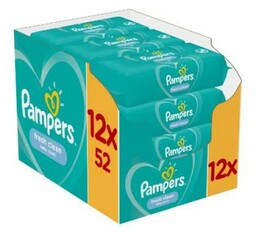 Pampers Fresh Clean Chusteczki nawilżane, 12x52szt.