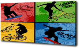 Foto obraz na płótnie Rower i deskorolka