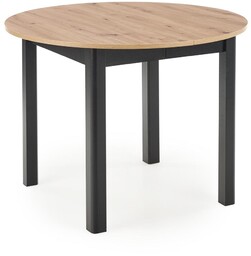 Stół okrągły rozkładany ringo dąb artisan / czarny