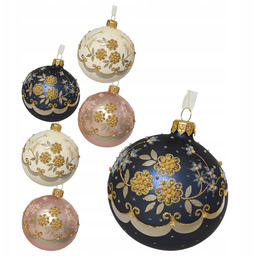 Bombki choinkowe szklane bogato zdobione kwantami 8 cm