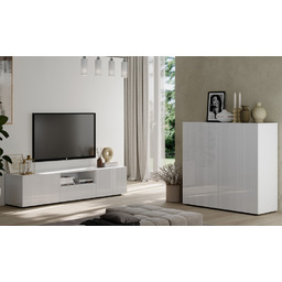 Szafka RTV biała połysk 184 cm Corda