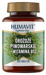 HUMAVIT Drożdże piwowarskie + witamina B12, 250tabl.
