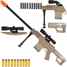 DUŻY KARABIN SNAJPERSKI 75cm ŁUSKI STRZAŁKI PIANKOWE ZESTAW