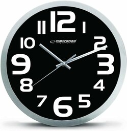 Esperanza zegar ścienny Zurich czarny, aluminium, 25 x