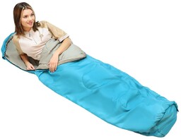 ŚPIWÓR TURYSTYCZNY NEPAL Z KOMPRESJĄ 210X80x50CM BŁĘKITNY ENERO