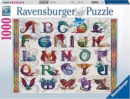 Puzzle 2D 1000 elementów: Alfabet smoków