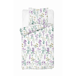 Detexpol Pościel flanelowa 140x200 biała w polne kwiaty