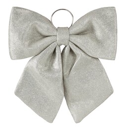 Eurofirany Ozdoba świąteczna 34 cm 542 srebrna kokarda