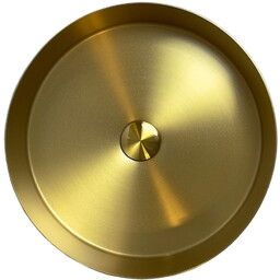 ROUND Umywalka okrągła stalowa nablatowa 40 ZŁOTO PVD