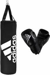 adidas Unisex młodzieżowy zestaw bokserski, czarny, rękawice bokserskie: