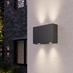 Lucande Prostokątna lampa ścienna zewnętrzna Henor 4 LED