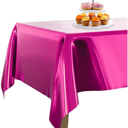 Obrus metaliczny fuksja - 137 x 183 cm