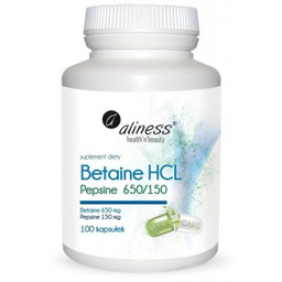 ALINESS Betaine HCL, Pepsyna 650/150 mg - 100