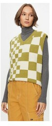 Vans Sweter Courtyard Checker Sweater Vest VN000F6WBD41 Zielony
