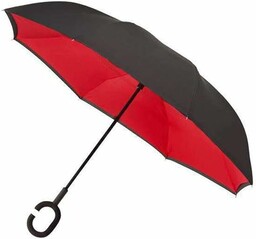 Impliva, składany parasol różowy/czerwony jeden rozmiar, czarny/czerwony, jeden