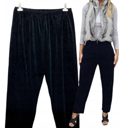 Czarne Spodnie Dresowe Welur 54 56 Polskie Prosta