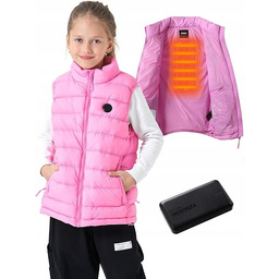 Kamizelka podgrzewana Bezrękawnik dla dziewczynki grzewcza z pokrowcem
