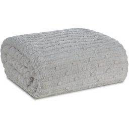 Koc 200 x 220 Mikrofibra Tłoczona Lisa Srebrny