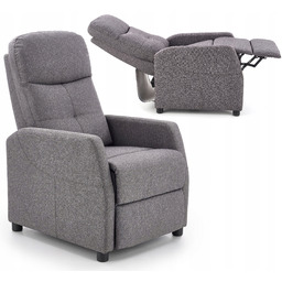 Szary Popielaty Fotel Rozkładany Wypoczynkowy Felipe Halmar