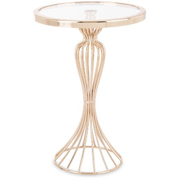 Patera taca metalowa szkło złota 29x20 159254