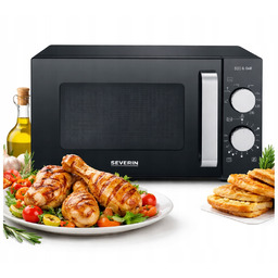 Kuchenka Mikrofalowa Mikrofalówka 2W1 Grill 20L 1000W Czarna