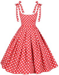 Sukienka PIN UP retro w grochy groszki czerwona
