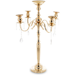 Świecznik metalowy kandelabr kryształki 86x60x60 141993