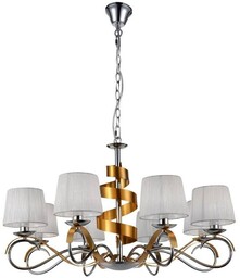 Lampa wisząca żyrandol DENIS chrom+złoty 8xE14