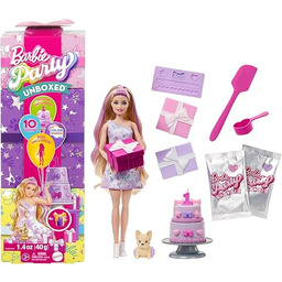 Barbie Party Unboxed Imprezowe niespodzianki Urodziny pieska Zestaw