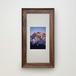 Pakamera Ramka z drewna orzechowego z dużym passe-partout