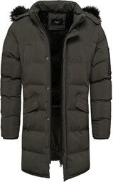 Kurtka męska zimowa parka ocieplana z kapturem Recea