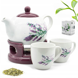 Dzbanek porcelanowy z podgrzewaczem 1L ceramiczny plus 2
