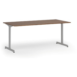 Biurko PRIMO BETA, 180x90 cm, szara podstawa, orzech