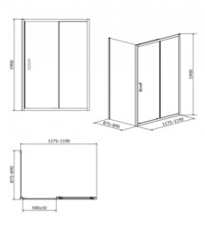 CERSANIT S157-012 KABINA PRYSZNICOWA ARTECO PRZESUWNA 120X90X190 SZKŁO