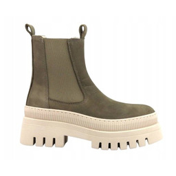 TAMARIS BOTKI DAMSKIE KHAKI SKÓRZANE WSUWANE 38 JŁA