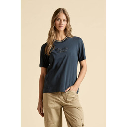Aeronautica Militare Damski T-shirt w granatowym kolorze