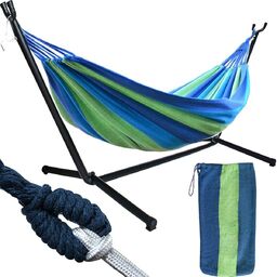 Hamak Ogrodowy Dwuosobowy ze Stelażem 200x150cm 200kg
