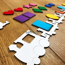 Pociąg z kształtami i kolorami- powtarzanie sekwencji