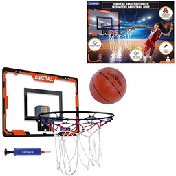 LEXIBOOK, JG920LXB interaktywny kosz do koszykówki, licznik punktów,