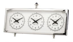 Zegar kominkowy biurkowy srebrny 23x41 125535