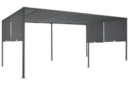 Antracytowa pergola tarasowa Sevilla 3x6m z moskitierą Garden