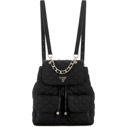 GUESS Damska torebka Giully Flap Backpack, Czarny, One