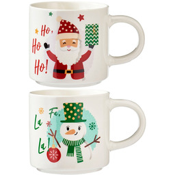 Kubki porcelanowe Mikołaj bałwan 400 ml 2 szt.