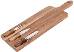 Deska do serów z nożami drewniana 4 el.