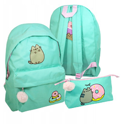 Plecak Pusheen Z Kieszonką Miętowy Piórnik Donut