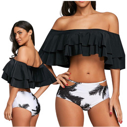 KOSTIUM KĄPIELOWY STRÓJ BIKINI DWUCZĘŚCIOWE HISZPANKA FIGI WYSOKI