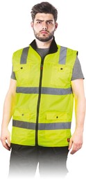 BEZRĘKAWNIK OCHRONNY OCIEPLANY REIS CITRON; ŻÓŁTY (XL)