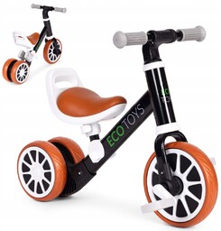 Rowerek Biegowy Jeździk Z Pedałami 2W1 Czarny Ecotoys