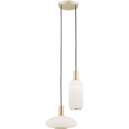 Lampa stylowa wisząca SAGUNTO 896 podwójna mleczna złoto